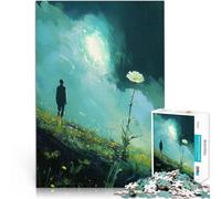 puzzle 1000 pezzi per adulti Uomo che guarda un fiore Difficile da completare ma divertente e umoristico Collezione di artisti, Belle arti 52x38cm