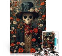 puzzle 1000 pezzi per adulti Uomo scheletro tra le rose Difficile da completare ma divertente e umoristico Compleanno e regali unici 38x26cm