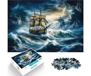 puzzle 1000 pezzi per adulti Veliero e oceano Giocattoli che creano dipendenza e sfidano l'intelligenza del cervello Un'opera d'arte 52x38cm