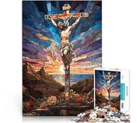 puzzle 1000 pezzi per adulti vetrata di Gesù Aiuta il cervello ad allenare i giocattoli che creano dipendenza per coltivare la pazienza Regalo divertente 75x50cm