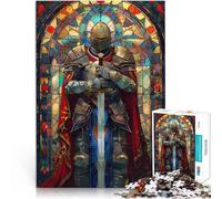 puzzle 1000 pezzi per adulti Vetro del guerriero paladino giochi divertenti per famiglie Ogni pezzo è unico - Gioco divertente e stimolante per tutta la famiglia 38x26cm