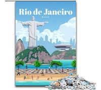 Puzzle 1000 pezzi per adulti Viaggio a Rio de Janeiro, aiuta il cervello a esercitare Giocattoli avvincenti per coltivare la pazienza Decorazione perfetta 50x75cm
