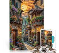 puzzle 1000 pezzi per adulti Vicolo dei fiori del sole per il giocattolo di sfida del gioco educativo Regalo di compleanno, regali, arte murale 38x26cm