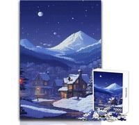 Puzzle 1000 pezzi per adulti Villaggio nordico Pixel Art Bellissimo design Gioco educativo Apprendimento Giocattoli antistress Dimensioni 38x26cm