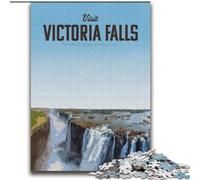 Puzzle 1000 pezzi per adulti Visita le cascate Vittoria, aiuta il cervello a esercitare i giocattoli avvincenti per coltivare la pazienza Decorazione perfetta 75x100cm