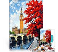 puzzle 1000 pezzi per adulti vista stradale del Big Ben di Londra Sollievo dallo stress Ogni pezzo è unico - Gioco divertente e stimolante per tutta la famiglia 52x38cm