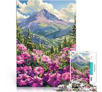 puzzle 1000 pezzi per adulti Vista sulle montagne con fiori Gioco di famiglia antistress sfida difficile Regalo di compleanno 70x100cm