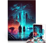 puzzle 1000 pezzi per adulti Vita notturna Neon City Giocattolo educativo intellettuale decomprimente Adatto per la decorazione del desktop 75x50cm