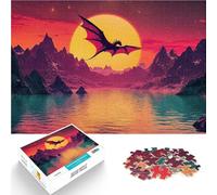 puzzle 1000 pezzi per adulti Volo del drago al tramonto Difficile da completare ma divertente e umoristico per la decorazione della casa 38x26cm