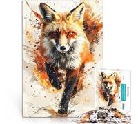 puzzle 1000 pezzi per adulti Volpe ad acquerello Splash Difficile da completare ma divertente e umoristico Regali di compleanno 75x50cm