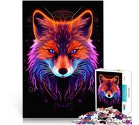 puzzle 1000 pezzi per adulti Volpe al neon colorata Antistress Vacanza in patria Uccidere il tempo Regalo di compleanno, regali, arte murale 38x26cm