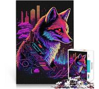 puzzle 1000 pezzi per adulti Volpe al neon Giocattoli che creano dipendenza e sfidano l'intelligenza del cervello Decorazione d'arte per la casa 38x26cm