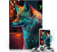 puzzle 1000 pezzi per adulti volpe al neon Giocattoli che creano dipendenza e sfidano l'intelligenza del cervello Regali di Babbo Natale segreto 38x26cm