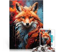 puzzle 1000 pezzi per adulti Volpe Animale Colorato Giocattoli che creano dipendenza e sfidano l'intelligenza del cervello Compleanno e regali unici 26x38cm