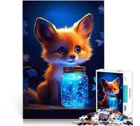 puzzle 1000 pezzi per adulti Volpe carina luminosa Giocattoli educativi per l'apprendimento Giochi per famiglie Decorazione d'arte per la casa 52x38cm