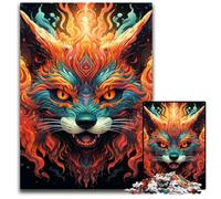 Puzzle 1000 pezzi per adulti, Volpe d'arte colorata, Puzzle impossibili per adulti, fai da te, regalo per la casa, gioco rompicapo 50x75CM/19,68x29,52 pollici