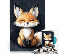 puzzle 1000 pezzi per adulti Volpe dei cartoni animati carina Riduzione dello stress interessante Regalo di compleanno, regali, arte murale 75x50cm