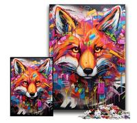 Puzzle 1000 pezzi per adulti Volpe Graffiti Puzzle impossibili per adulti 26x38cm adolescenti, coppie e amici per compleanni, Natale
