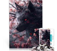 puzzle 1000 pezzi per adulti volpe kitsune nera giapponese Gioco intellettuale giocattolo Ogni pezzo è unico - Gioco divertente e stimolante per tutta la famiglia 75x50cm