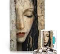 puzzle 1000 pezzi per adulti Volto di donna in legno per il giocattolo di sfida del gioco educativo Giocattoli per la decorazione della casa 38x26cm