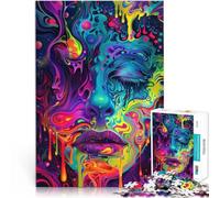 puzzle 1000 pezzi per adulti Volto psichedelico che si scioglie giochi divertenti per famiglie è ideale come regalo per tutta la famiglia 50x70cm