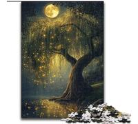 Puzzle 1000 pezzi per adulti Willow Tree Under The Moon Puzzle impossibili per adulti 26X38cm Decorazione colorata per la casa e gioco interattivo per famiglie