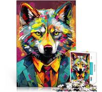 puzzle 1000 pezzi per adulti Wolf Popart Giocattoli che creano dipendenza e sfidano l'intelligenza del cervello gioco di sfida unico 52x38cm