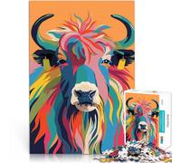 puzzle 1000 pezzi per adulti Yak astratto piatto Giocattoli educativi per l'apprendimento Giochi per famiglie Decorazione perfetta 75x50cm
