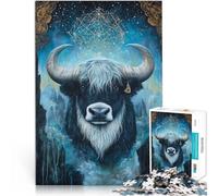 Puzzle 1000 pezzi per adulti Yak di fantasia Fatto di legno per età 14+ Decorazione d'arte per la casa Collezione degli artisti, Belle arti misurare:50x75cm