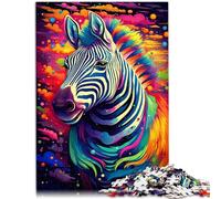 Puzzle 1000 pezzi per adulti zebra pittura interessante puzzle per ridurre lo stress 26 x 38 cm intera famiglia