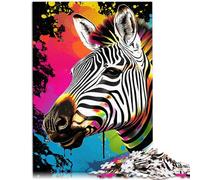 Puzzle 1000 pezzi per adulti zebre colorate decorazione per la casa puzzle analisi e logica per adolescenti dai 14 anni e oltre 50 x 70 cm