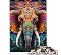 Puzzle 1000 pezzi per bambini elefante psichedelico puzzle per bambini puzzle in legno adatti per adulti regalo di compleanno, regali per adulti 1000 pezzi (50x75 cm)