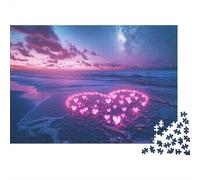 Puzzle 1000 Pezzi Pink Heart-shaped Shape, Per Bambini E Adulti Puzzle Per Gioco Familiare Difficile Sfida Classici Regalo 1000pcs (75x50cm)