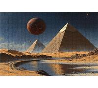 Puzzle 1000 Pezzi Piramide Puzzle 1000 Pezzi Legno per Adulti Paesaggio, Splendidamente Confezionato in Una Scatola di Cartone, Trasportabile in Una Borsa a Rete per Regalo Donna 50x75cm RXPT-3567