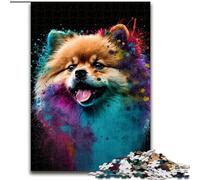 Puzzle 1000 pezzi Pomerania colorato in legno, rompicapo ad alta difficoltà per adolescenti 50x75cm, Natale o compleanni