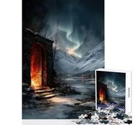 Puzzle 1000 pezzi Porta mistica verso il paesaggio invernale Giocattoli fai da te Regali per donne e uomini per gioco educativo Migliora l'amore tra coppie Dimensioni 38x26cm