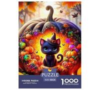 Puzzle 1000 Pezzi Pumpkin And Cat Puzzle Impossibili Carta Al 100% Regalo Perfett Halloween Classici Per Adulti E Bambini Puzzle Adulti E Bambini Dai 14 Anni 38x26cm/1000pcs