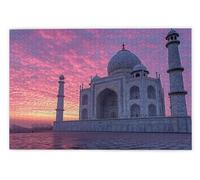 Puzzle 1000 Pezzi, Puzzle 1000 Pezzi per Adulti, Gioco Educativo Fai Da Te con Scatola Regalo per Adulti, Legno Spesso e Resistente, Impegnativi Rompecapo, Regalo Donne Uomo, Tema: Il Taj Mahal, S-17