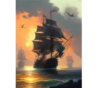 Puzzle 1000 pezzi,puzzle Classici per Adulti e bambini,Giochi Rilassamento e Intelligence Idea regalo puzzle per adulti,Puzzles con motivo Barca a vela al tramonto