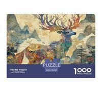 Puzzle 1000 Pezzi,Puzzle Deer God,Puzzle Per Adulti, Puzzle Di Carta,70x50cm/1000pcs,Nine Colored Deer Puzzle D'Arte
