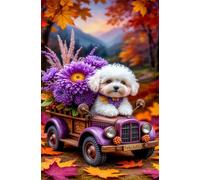 Puzzle 1000 Pezzi, Puzzle per Adulti Cane Fiore D'Autunno 75x50 cm, Impossibile Difficile Puzzles Impegnativo Come Regalo e Decorazione per Pareti