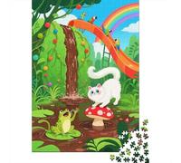 Puzzle 1000 Pezzi Ragdoll Landed on A Red Mushroom, Per Bambini/Adultí - Relax Rompicapo Classici & Gift Box 1000pcs (75x50cm)