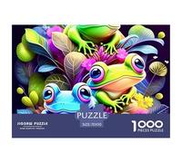 Puzzle 1000 Pezzi Rane Colorate, Regalo per Uomini e Donne - Rane tra i Fiori, Gioco Famiglia per Casa, 70x50cm