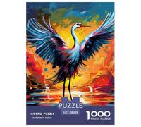 Puzzle 1000 Pezzi Red-crowned Crane Qualità Premium Painted Graffiti Intrattenimento Creativo Puzzle Al Divertenti Per Uomo E Donna Per Adulti E Bambini Da 12 Anni 38x26cm/1000pcs