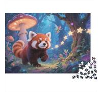 Puzzle 1000 Pezzi Red Panda in A Mushroom Forest, Per Amore E Amico, Relax-rompicapo Impossible, Puzzle Grandi Dimensioni Regali 1000pcs (75x50cm)