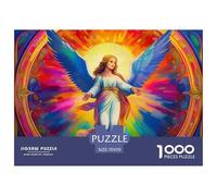 Puzzle 1000 Pezzi Regalo Difficile Angeli Ali Cerchio Colorato Decorazione Parete Anti-Stress Regalo Perfetto Adulti 70x50cm