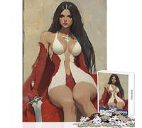 Puzzle 1000 pezzi Regina guerriera in rosso Decorazione per la casa Giocattoli Regali di Babbo Natale segreto Giochi educativi Interazione genitore-figlio Dimensioni 38x52cm
