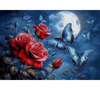 Puzzle 1000 Pezzi Rosa Puzzle Adulti Sfida Impossibili Jigsaws Farfalla Classica 3D Pattern Art Jigsaws per Divertimento Adulti e Bambina, Gioco Familiare, Festa Aziendale, Amore e Amico 75x50cm C-953
