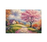 Puzzle 1000 Pezzi Rosa Puzzle Albero Adulti Arte Grandi Dimensioni Jigsaw di Legno con una Scatola e Poster, Impossibili Jigsaw Gioco Familiare for Adulti, Home Decor Regalo Donna 75x50cm E-1791