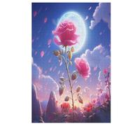 Puzzle 1000 Pezzi Rose Per Adulti Puzzles in Legno Per Bambini Gioco Sfida Giocattolo 78×53cm